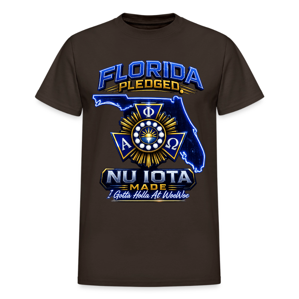 Nu IOta/ Woe Woe Gildan Ultra Cotton Adult T-Shirt - dark chocolate
