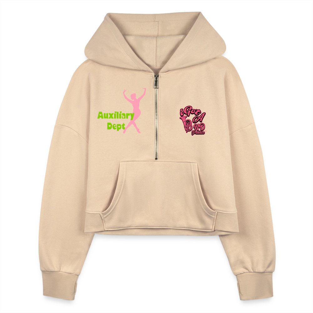 iGot Band Praktice Women's Half Zip Cropped Hoodie - nude