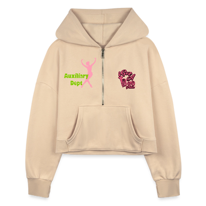 iGot Band Praktice Women's Half Zip Cropped Hoodie - nude