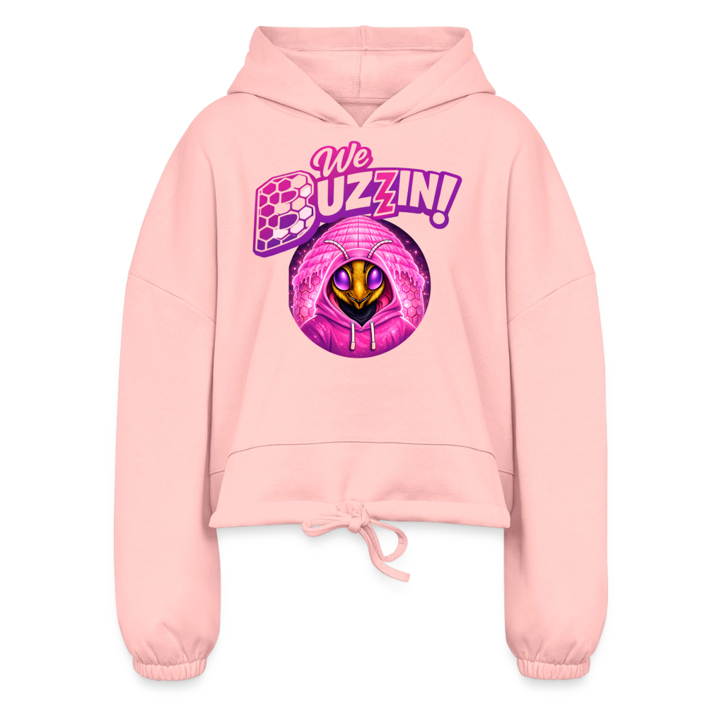 We Buzzin Women’s Cropped Hoodie - light pink
