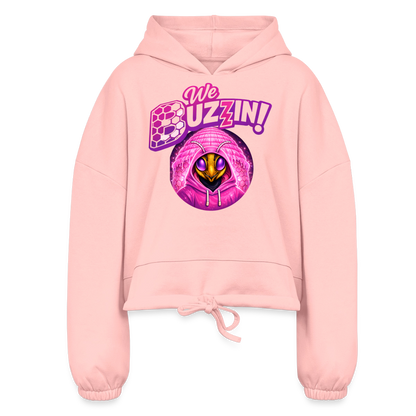 We Buzzin Women’s Cropped Hoodie - light pink