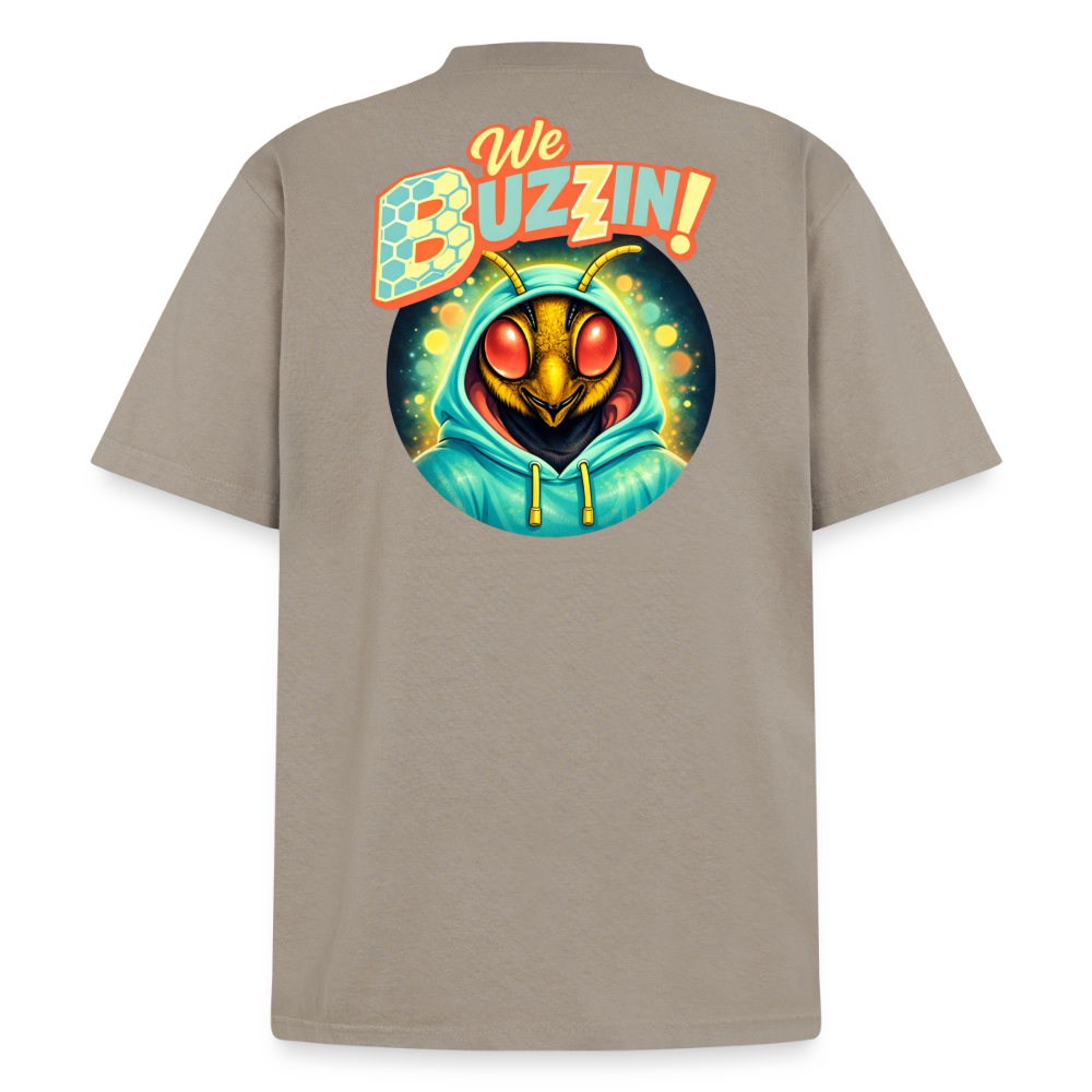 We Buzzin Heavyweight Washed Unisex T-Shirt - khaki