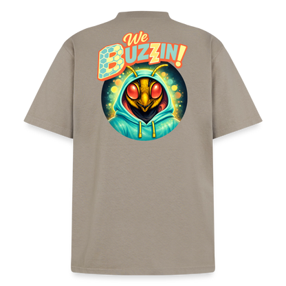 We Buzzin Heavyweight Washed Unisex T-Shirt - khaki