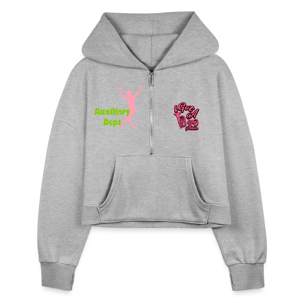 iGot Band Praktice Women's Half Zip Cropped Hoodie - heather gray