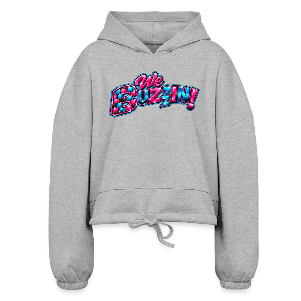 We Buzzin Women’s Cropped Hoodie - heather gray