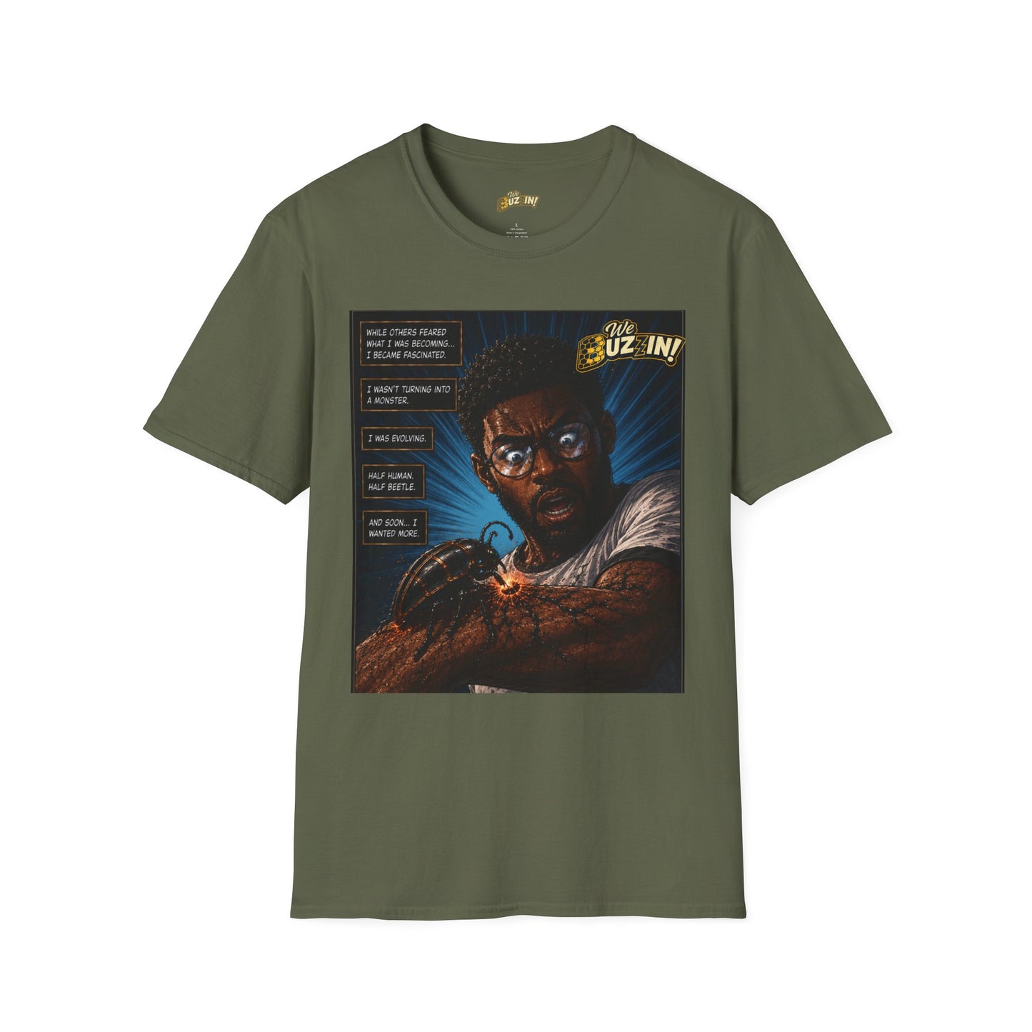 I Bee Incredible Orgins T-Shirt — “We Buzz In” Retro Comic Portrait Tee