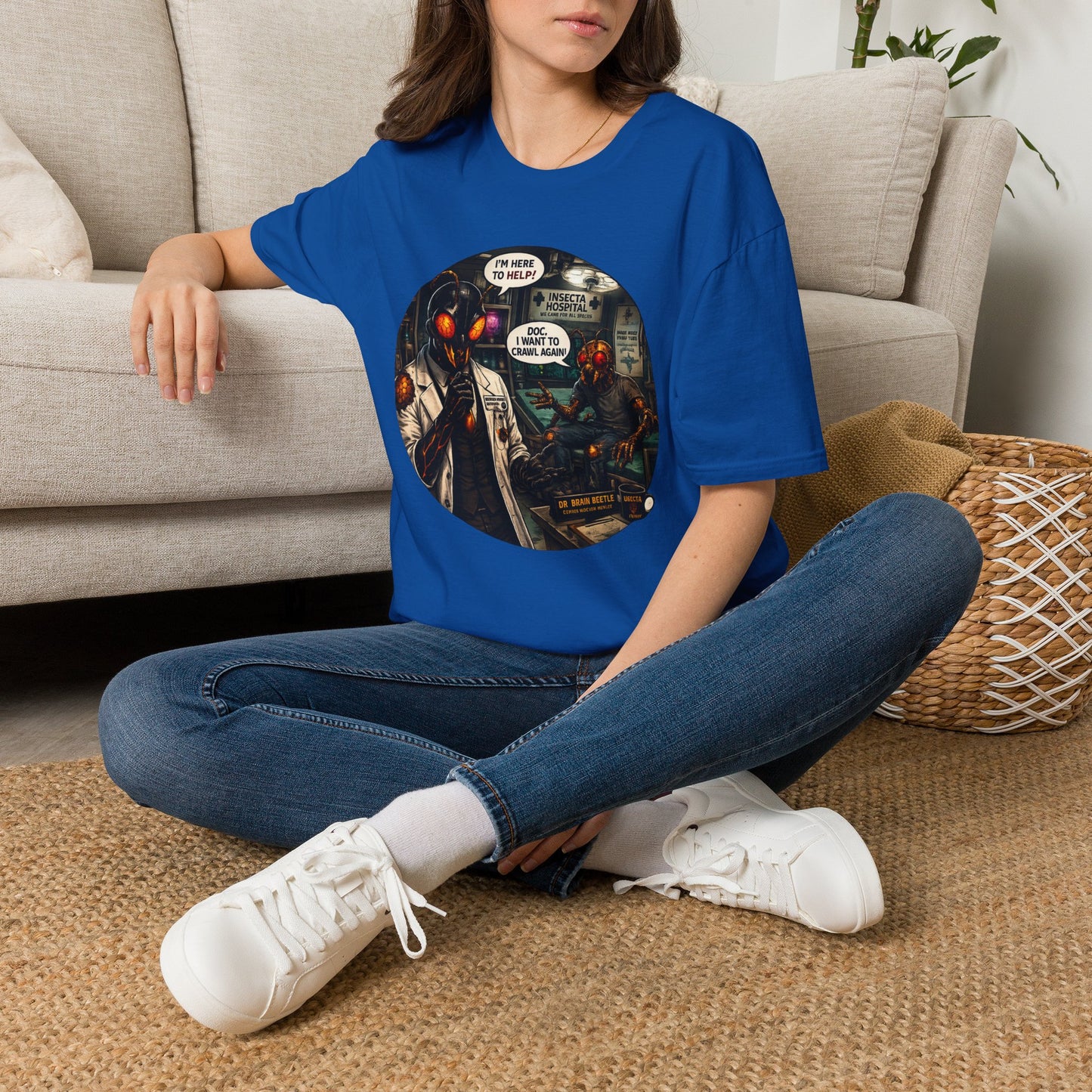 We Buzzin Comic Tee — 'I'm Here To Help'  Graphic T