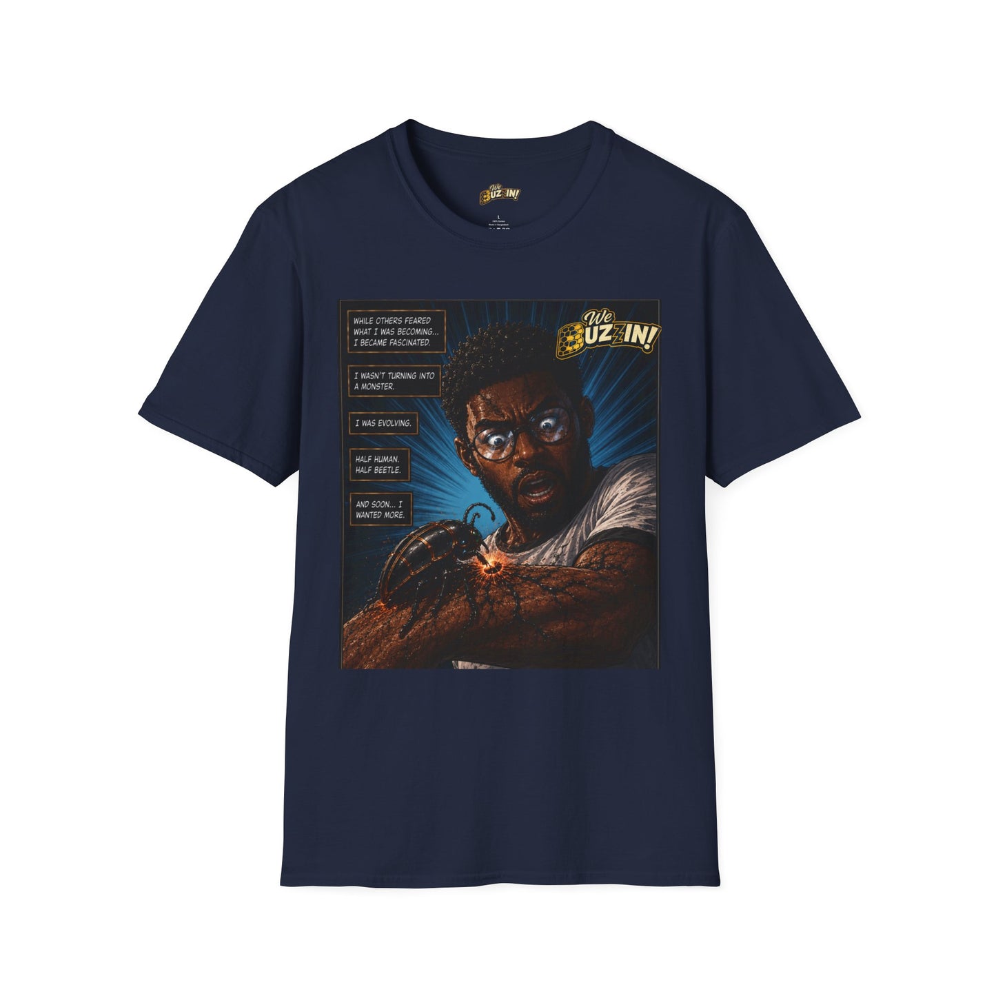 I Bee Incredible Orgins T-Shirt — “We Buzz In” Retro Comic Portrait Tee