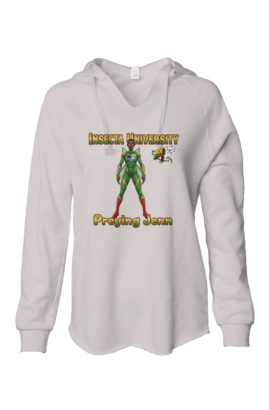 BLK Insct Famili IUS Womens Lightweight  Wash Hooded Sweatshirt