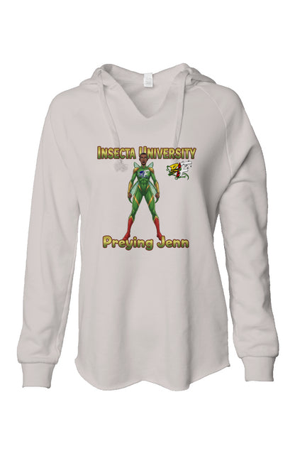 BLK Insct Famili IUS Womens Lightweight  Wash Hooded Sweatshirt