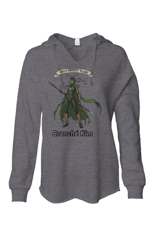 BLK Insct Famili IUSV Womens Lightweight  Wash Hooded Sweatshirt