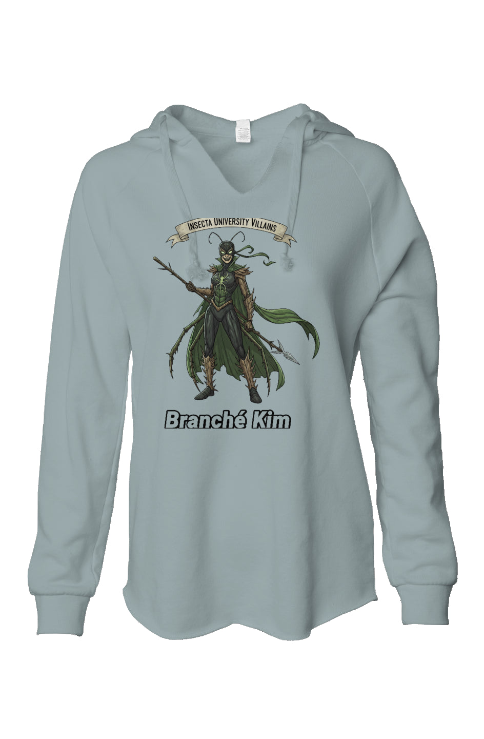 BLK Insct Famili IUSV Womens Lightweight  Wash Hooded Sweatshirt