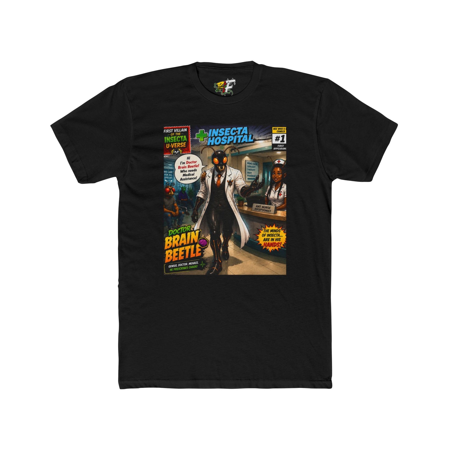 We Buzzin T-Shirt — Retro Comic 'Brain Beetle' Insecta Hospital Graphic Tee