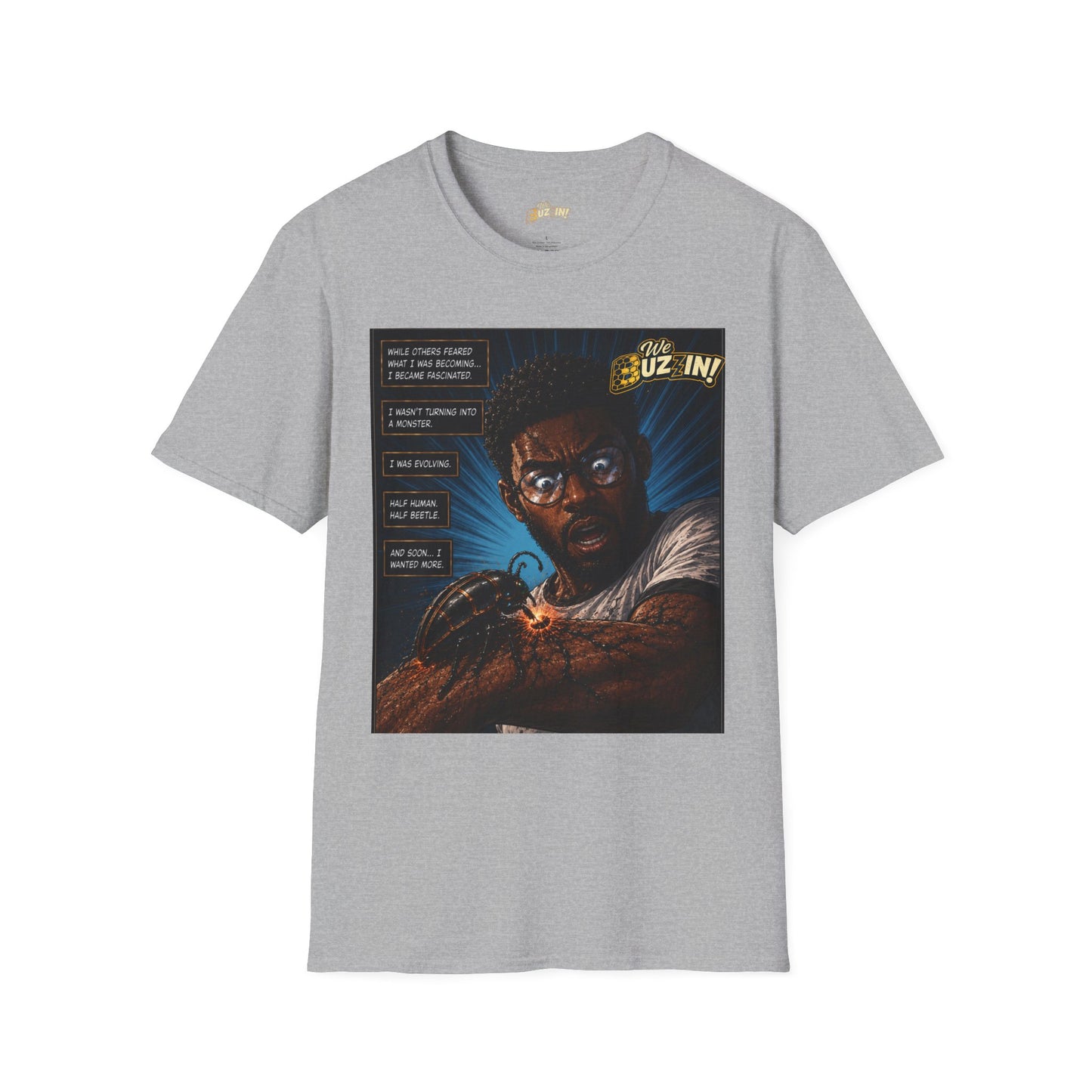 I Bee Incredible Orgins T-Shirt — “We Buzz In” Retro Comic Portrait Tee