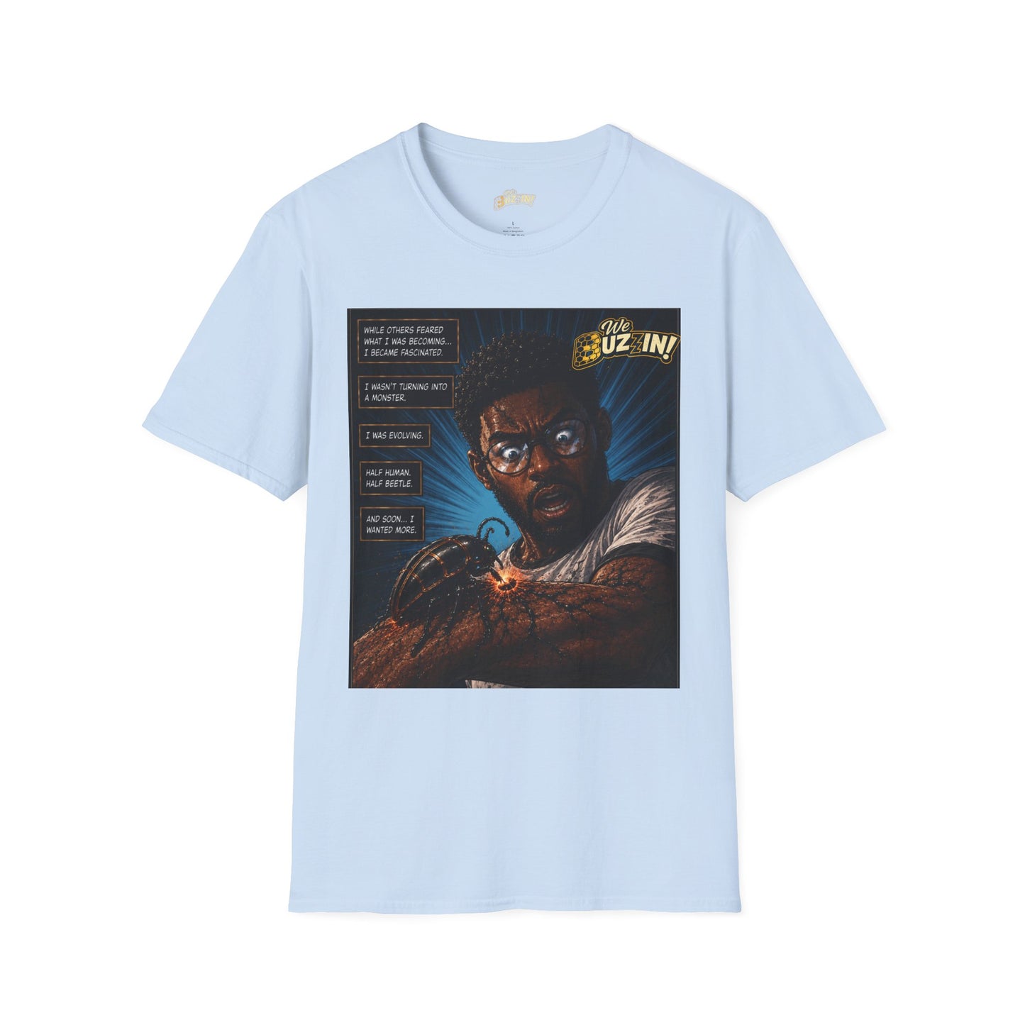 I Bee Incredible Orgins T-Shirt — “We Buzz In” Retro Comic Portrait Tee