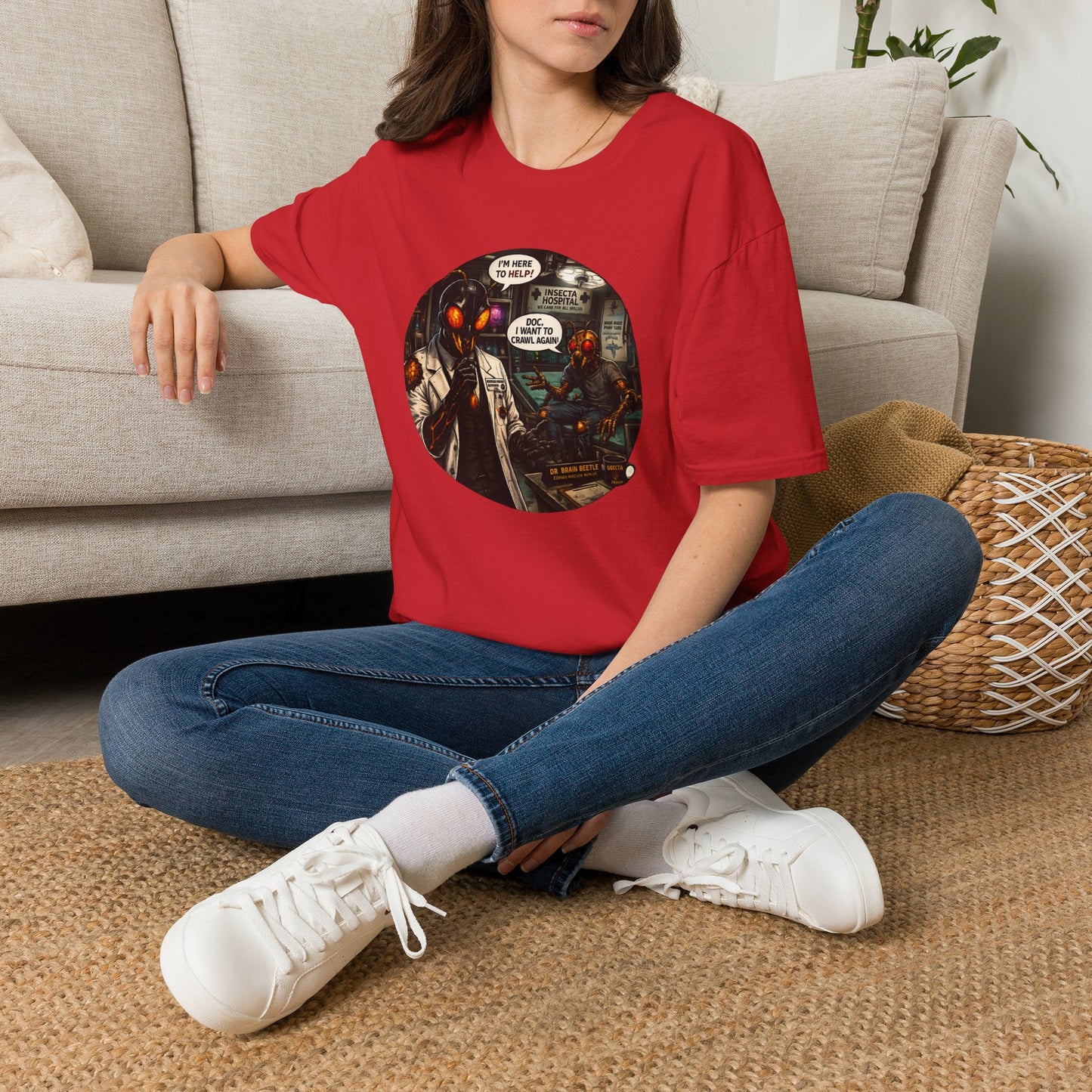 We Buzzin Comic Tee — 'I'm Here To Help'  Graphic T