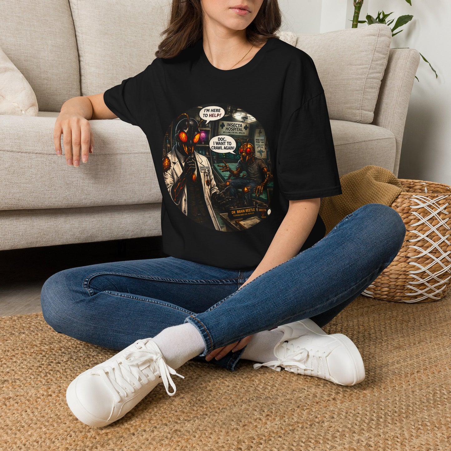 We Buzzin Comic Tee — 'I'm Here To Help'  Graphic T
