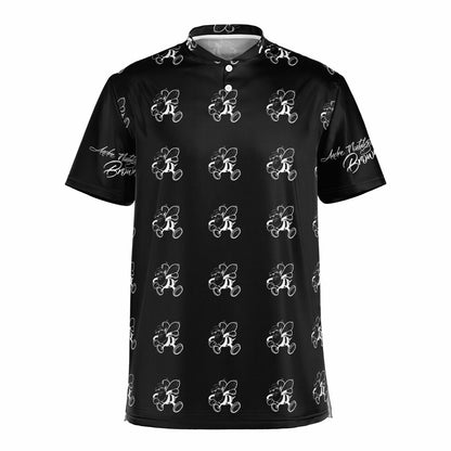 Blk Insct Famili Blade Collar Polo Shirt - AOP