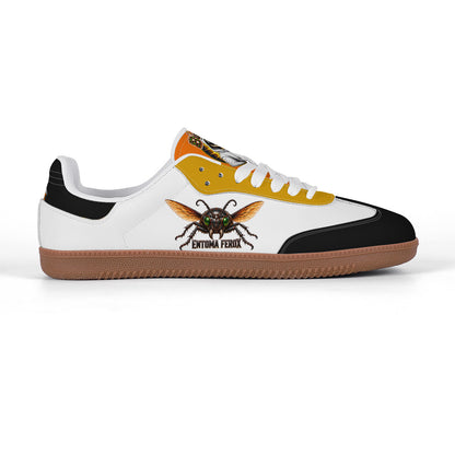 Dr.Beetle We Buzzin White Retro Court Sneaker — Gum Sole Edition