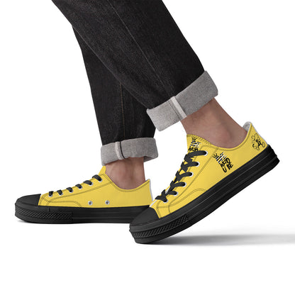 Bee Who U Be Unisex Classic Low Top Canvas Shoes - Black