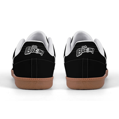 We Buzzin Classic White Retro Court Sneaker — Gum Sole Edition