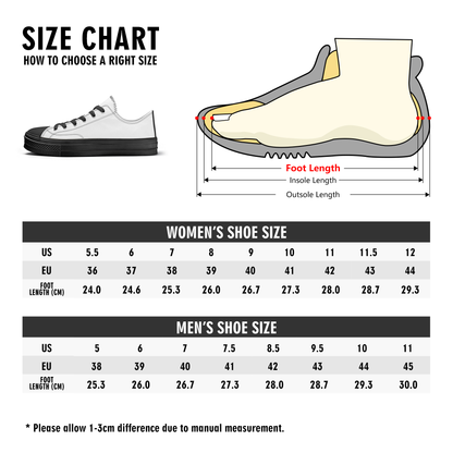 Bee Who U Be Unisex Classic Low Top Canvas Shoes - Black