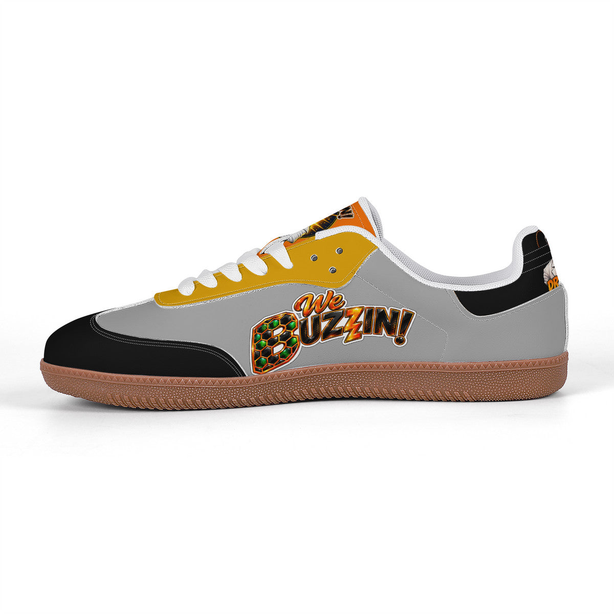 Dr. Beetle Grey Retro Court Sneaker — Gum Sole Edition