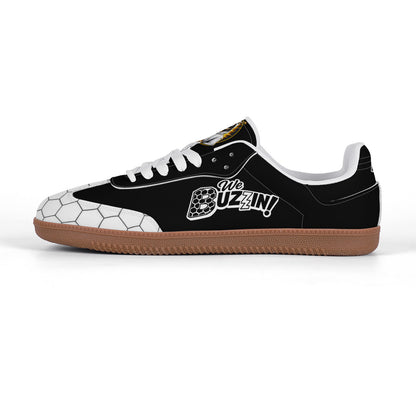 We Buzzin Classic White Retro Court Sneaker — Gum Sole Edition