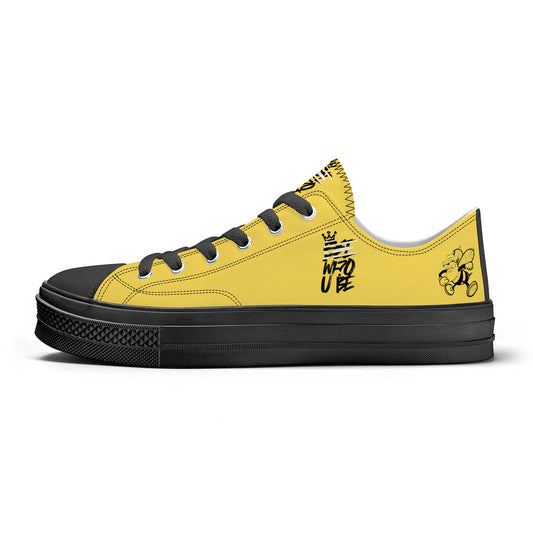 Bee Who U Be Unisex Classic Low Top Canvas Shoes - Black