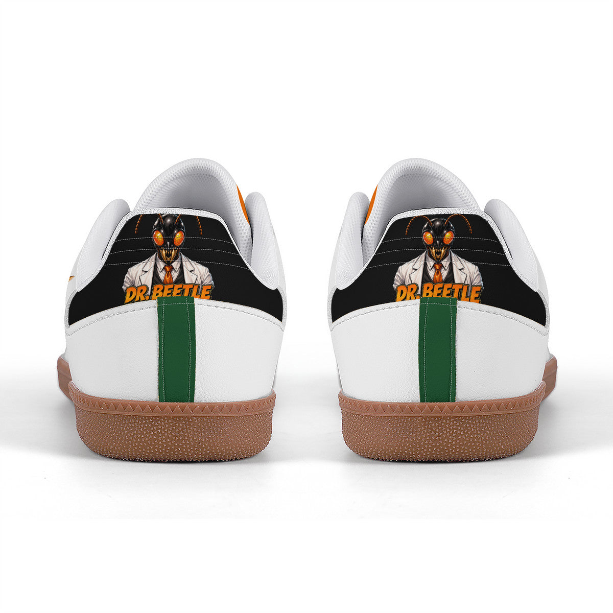 Dr.Beetle We Buzzin White Retro Court Sneaker — Gum Sole Edition