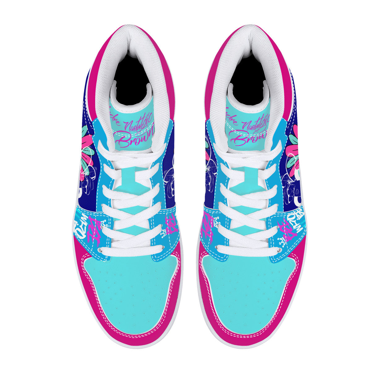 Bee Who U Be High-Top Synthetic Leather Sneakers - White