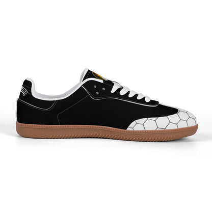 We Buzzin Classic White Retro Court Sneaker — Gum Sole Edition