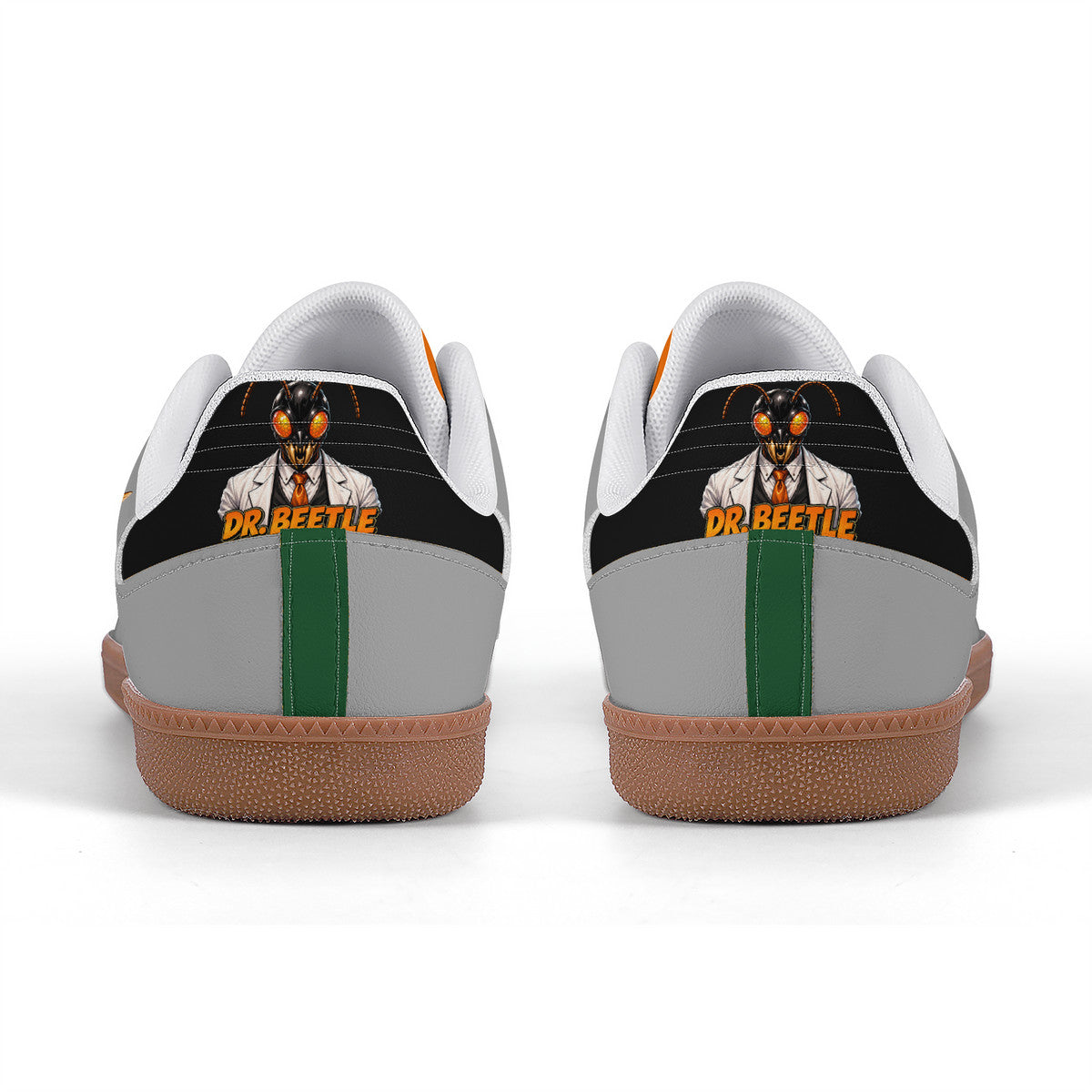 Dr. Beetle Grey Retro Court Sneaker — Gum Sole Edition