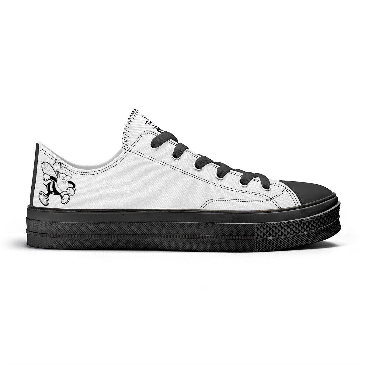 Bee Who U Be Unisex Classic Low Top Canvas Shoes - Black