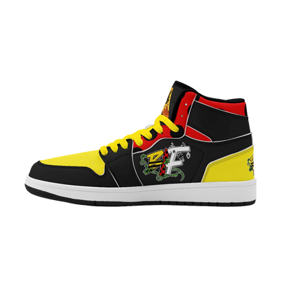 BLK Insct Famili Mens Premium PU Leather High Top Sneakers-V2