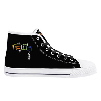 DJMD Womens High Top Canvas Shoes - Customized Tongue