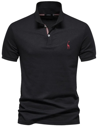 Men's Giraffe Embroidered Short Sleeve  Polo