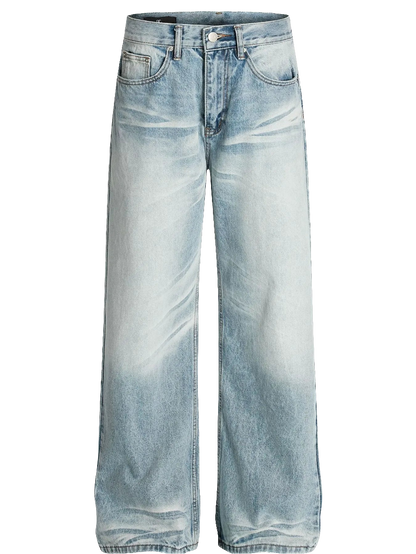 Men's Wash Wide Leg Jeans