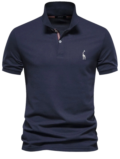 Men's Giraffe Embroidered Short Sleeve  Polo