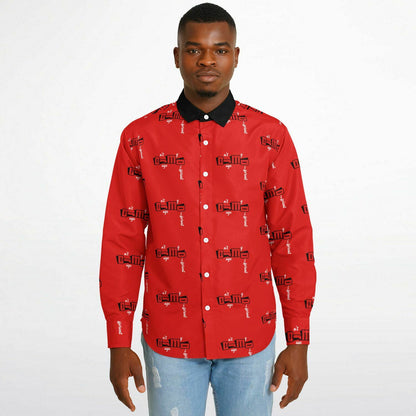 Dnt Juge My Different Long Sleeve Button Down Shirt - AOP