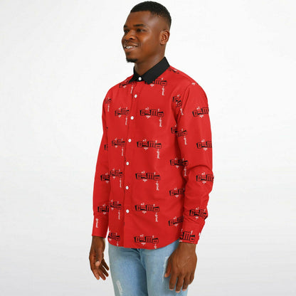 Dnt Juge My Different Long Sleeve Button Down Shirt - AOP