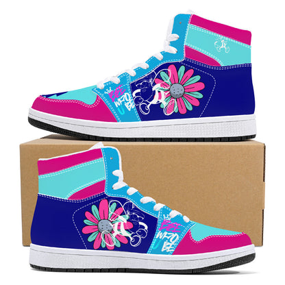 Bee Who U Be High-Top Synthetic Leather Sneakers - White