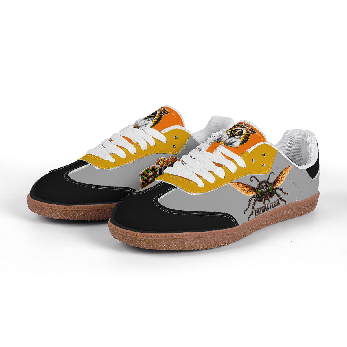 Dr. Beetle Grey Retro Court Sneaker — Gum Sole Edition