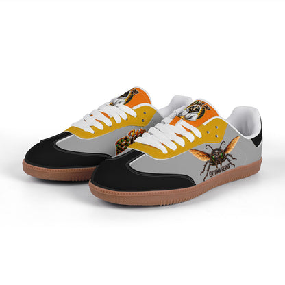 Dr. Beetle Grey Retro Court Sneaker — Gum Sole Edition