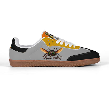 Dr. Beetle Grey Retro Court Sneaker — Gum Sole Edition