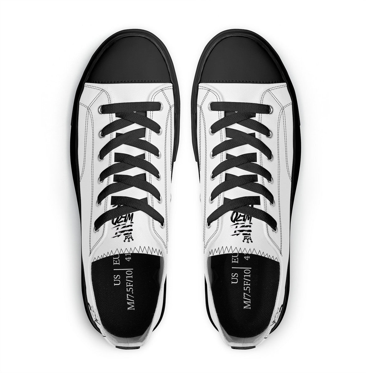 Bee Who U Be Unisex Classic Low Top Canvas Shoes - Black