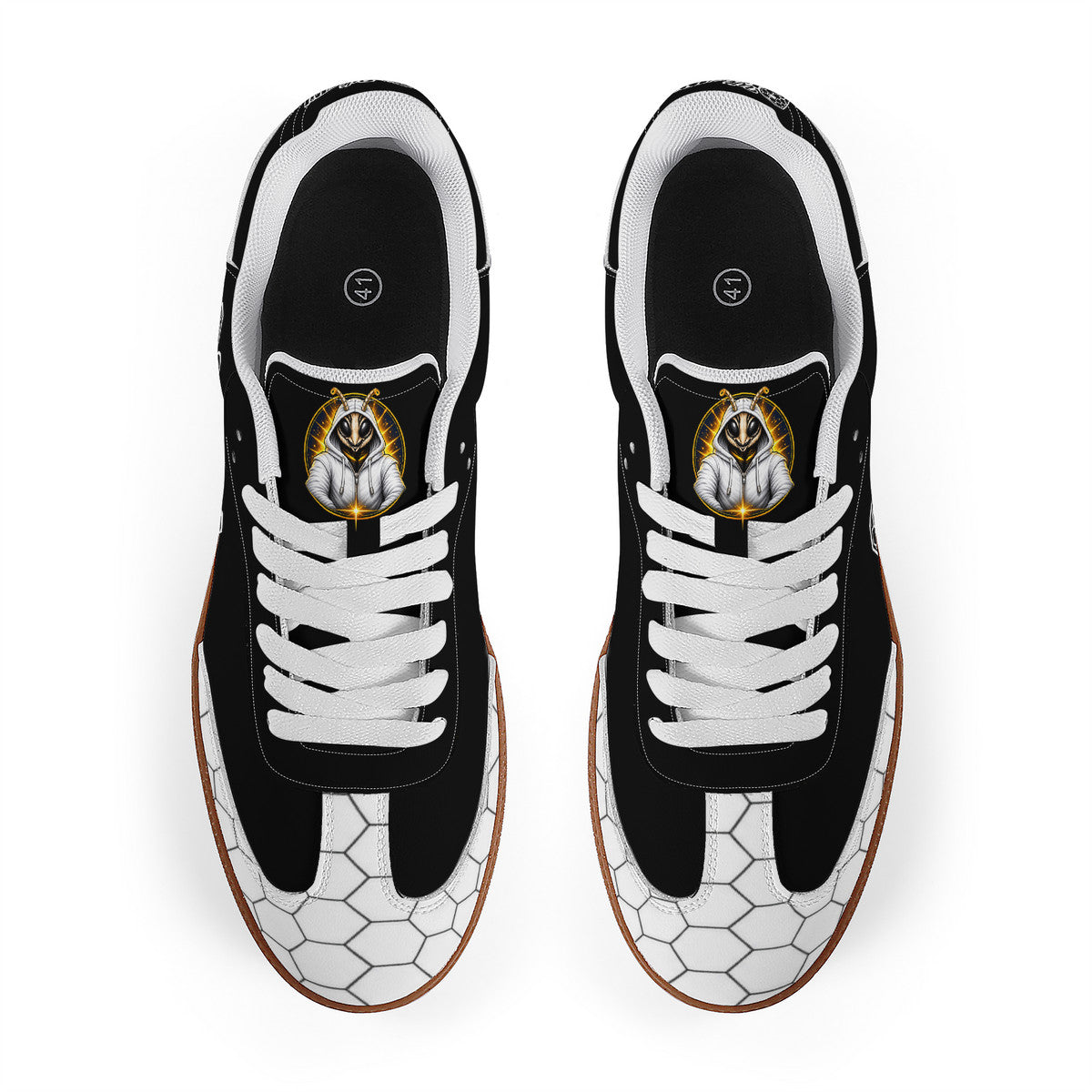 We Buzzin Classic White Retro Court Sneaker — Gum Sole Edition
