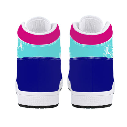 Bee Who U Be High-Top Synthetic Leather Sneakers - White