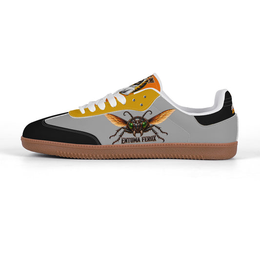 Dr. Beetle Grey Retro Court Sneaker — Gum Sole Edition