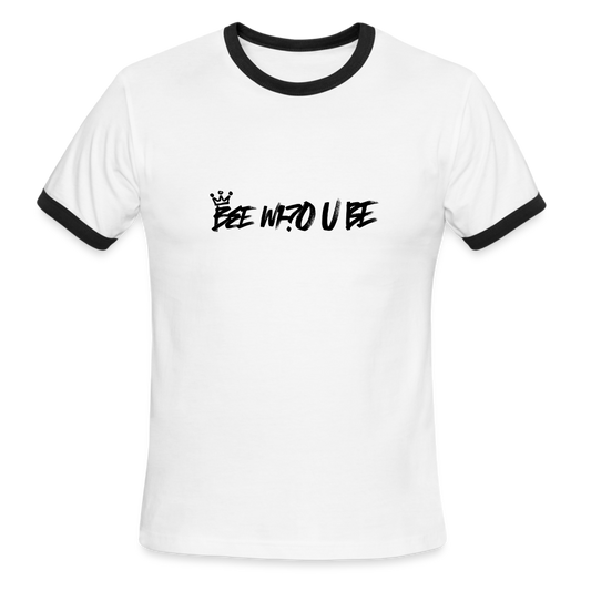 Bee Who U Be Men's Ringer T-Shirt - white/black
